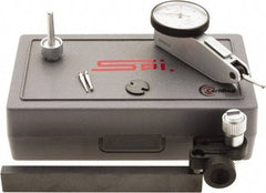 SPI - 8 Piece, 0" to 0.008" Measuring Range, 1-1/4" Dial Diam, 0-4-0 Dial Reading, White Dial Test Indicator Kit - 0.0001" Accuracy, 0.64" Contact Point Length, 0.079" Ball Diam, 0.0001" Dial Graduation - Apex Tool & Supply
