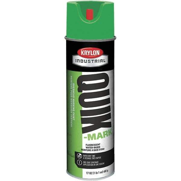 Krylon - 20 fl oz Green Marking Paint - 664' Coverage at 1" Wide, Water-Based Formula, 321 gL VOC - Apex Tool & Supply