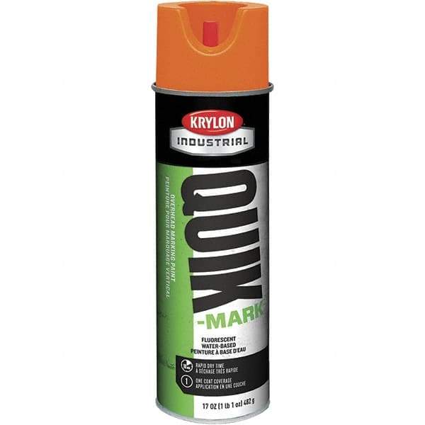 Krylon - 20 fl oz Orange Marking Paint - 664' Coverage at 1" Wide, Water-Based Formula, 320 gL VOC - Apex Tool & Supply