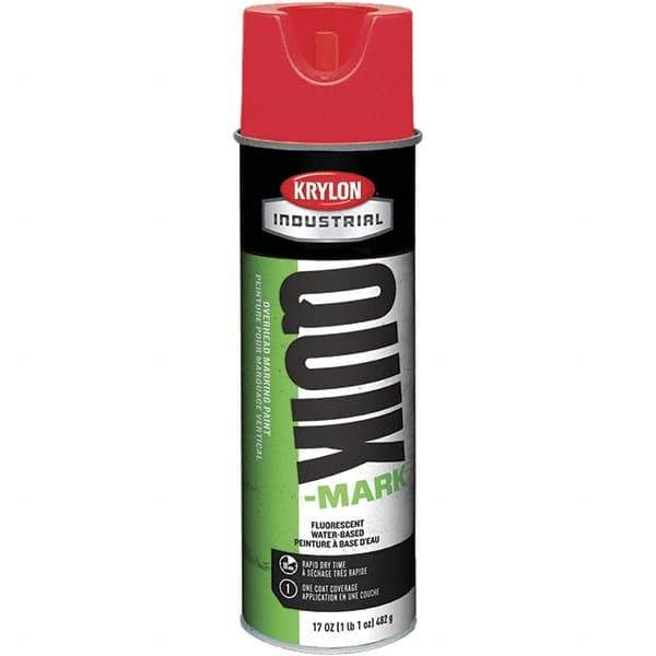 Krylon - 20 fl oz Red Marking Paint - 664' Coverage at 1" Wide, Water-Based Formula, 272 gL VOC - Apex Tool & Supply