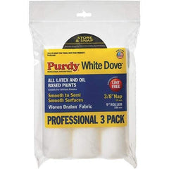 Purdy - 3/8" Nap, 9" Wide Paint Roller Cover - Smooth Texture, Woven Dralon Fabric - Apex Tool & Supply