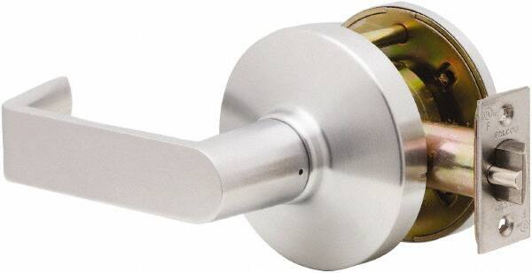 Falcon - Grade 2 Communicating Lever Lockset for 1-3/8" Thick Doors - 2-3/4" Back Set, No Cylinder, Steel, Satin Chrome Finish - Apex Tool & Supply