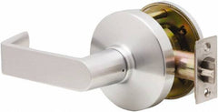 Falcon - Grade 2 Communicating Lever Lockset for 1-3/8" Thick Doors - 2-3/4" Back Set, No Cylinder, Steel, Satin Chrome Finish - Apex Tool & Supply