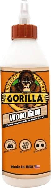 Gorilla Glue - 18 oz Bottle Natural Wood Glue - 3 to 4 hr Working Time, 24 hr Full Cure Time, Bonds to Cork Board & Wood - Apex Tool & Supply
