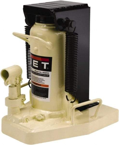 Jet - 10 Ton Capacity Toe Jack - 12.88" to 18-9/16" High, 11-9/32" Long x 9-7/16" Wide Base - Apex Tool & Supply