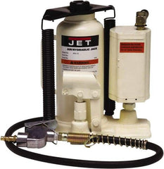 Jet - 20 Ton Capacity Hydraulic Bottle Jack - 9.65" to 18.7" High, 3-1/8" Screw Length, 8.66" Long x 6.89" Wide Base - Apex Tool & Supply