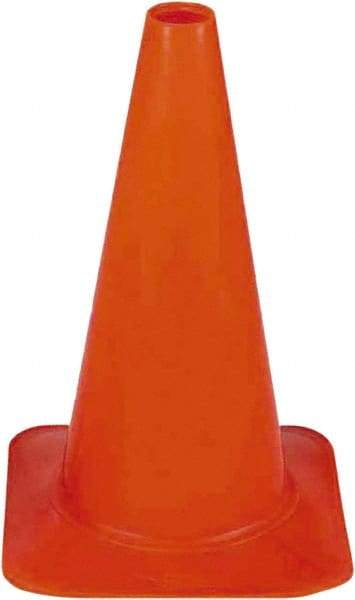 PRO-SAFE - 18" High, Fluorescent Orange Sport Traffic Cone - 12" Base Width, 2.5 Lb - Apex Tool & Supply
