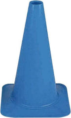PRO-SAFE - 18" High, Blue Sport Traffic Cone - 12" Base Width, 2.5 Lb - Apex Tool & Supply