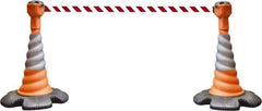 PRO-SAFE - 40" High, Orange, Red & White Warning Post Kit - 23-15/16" Base Width, 27.31 Lb - Apex Tool & Supply