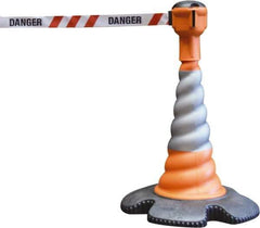 PRO-SAFE - 40" High, Orange & Red Warning Post Kit - 23-15/16" Base Width, 13.65 Lb - Apex Tool & Supply