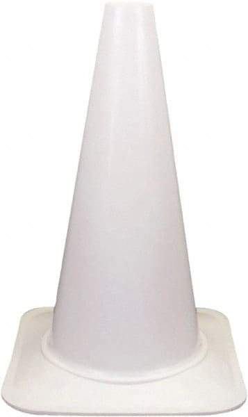 PRO-SAFE - 18" High, White Sport Traffic Cone - 12" Base Width, 2.5 Lb - Apex Tool & Supply