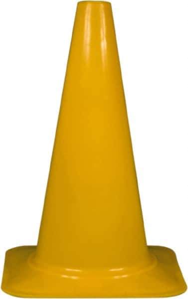 PRO-SAFE - 18" High, Yellow Sport Traffic Cone - 12" Base Width, 2.5 Lb - Apex Tool & Supply