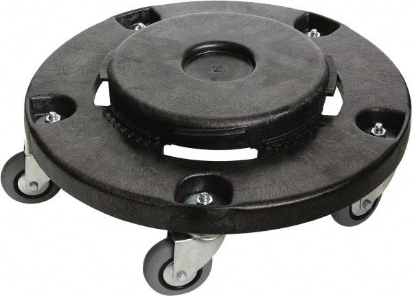 O-Cedar - Round Plastic Trash Can Dolly - Compatible with 44 Gal Containers, 6-1/2" High x 18" Wide x 18" Long, Compatible with MaxiRough - Apex Tool & Supply