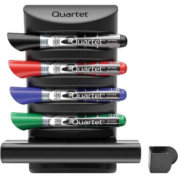 Quartet - Assorted Colors, Prestige 2 Connects Marker Caddy with Markers & Eraser - Includes 4 Chisel-Tip Markers, For Use with Dry Erase Marker Boards - Apex Tool & Supply