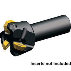 Kennametal - 3 Inserts, 32mm Cut Diam, 20mm Arbor Diam, 3.51mm Max Depth of Cut, Indexable Square-Shoulder Face Mill - 45° Lead Angle, 76mm High, OF.T06L5AF.N. Insert Compatibility, Through Coolant, Series KSOM Mini - Apex Tool & Supply