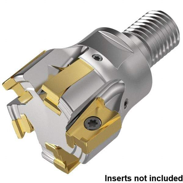 Kennametal - 40mm Cut Diam, 15.5mm Max Depth of Cut, 1.142" Shank Diam, 64mm OAL, Indexable Square Shoulder End Mill - LNGU15T608SRGE Inserts, M16 Modular Connection, 0° Lead Angle, Through Coolant, Series MILL 4-15 - Apex Tool & Supply