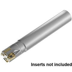 Kennametal - 1-1/4" Cut Diam, 15.5mm Max Depth of Cut, 1-1/4" Shank Diam, 254mm OAL, Indexable Square Shoulder End Mill - LNGU15T608SRGE Inserts, Cylindrical Shank, 0° Lead Angle, Through Coolant, Series MILL 4-15 - Apex Tool & Supply