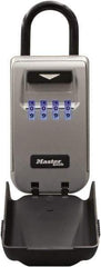 Master Lock - 2" Wide x 6-3/4" Overall Height, Set-Your-Own Combination, Portable Key Safe - Dark Gray Finish - Apex Tool & Supply