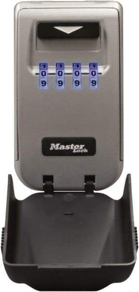 Master Lock - 2" Wide x 4-11/16" Overall Height, Set-Your-Own Combination, Wall Mount Key Safe - Dark Gray Finish - Apex Tool & Supply