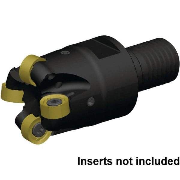 Kennametal - 1" Cutting Diam, 21mm Shank Diam, 1" Max Depth of Cut, Straight Shank Indexable Copy End Mill - 3 Inserts, RN.J10T3M0.N.. Insert, KDR Toolholder, Steel, Through Coolant - Apex Tool & Supply