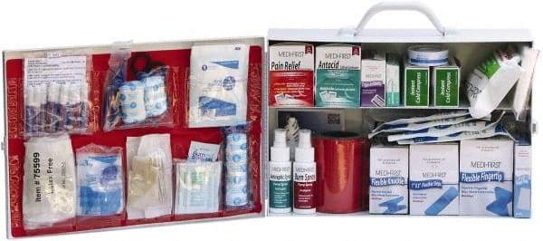 Medique - 435 Piece, 100 Person, Industrial First Aid Kit - 15" Wide x 4-5/8" Deep x 10-1/4" High, Metal Cabinet - Apex Tool & Supply