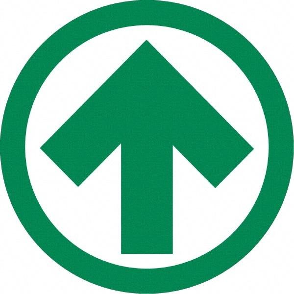 NMC - "Arrow", 36" Long x 36" Wide, Sportwalk Safety Sign - Round, 0.005" Thick, Use for Workplace/Safety - Apex Tool & Supply