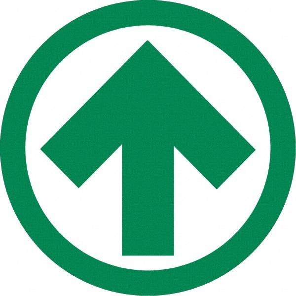 NMC - "Arrow", 36" Long x 36" Wide, Asphalt Art Safety Sign - Round, 0.005" Thick, Use for Workplace/Safety - Apex Tool & Supply