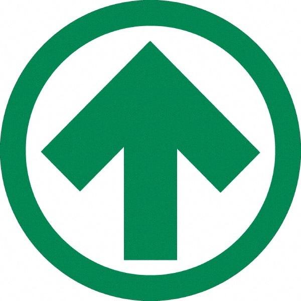 NMC - "Arrow", 23" Long x 23" Wide, Sportwalk Safety Sign - Round, 0.005" Thick, Use for Workplace/Safety - Apex Tool & Supply