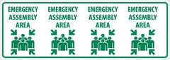 NMC - "Emergency Assembly Area", 12" Long x 34" Wide, Asphalt Art Safety Sign - Rectangle, 0.005" Thick, Use for Workplace/Safety - Apex Tool & Supply
