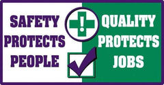 NMC - "Quality Protects Jobs", 24" Long x 46" Wide, Texwalk Safety Sign - Rectangle, 0.005" Thick, Use for Workplace/Safety - Apex Tool & Supply