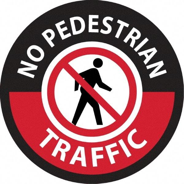 NMC - "No Pedestrian Traffic", 36" Long x 36" Wide, Sportwalk Safety Sign - Rectangle, 0.005" Thick, Use for Workplace/Safety - Apex Tool & Supply