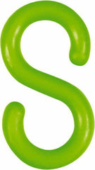 NMC - 1-1/2" High x 1/4" Long x 4" Wide Barrier S-Hook - Plastic, Uncoated, Green, Use with Plastic Chain - Apex Tool & Supply