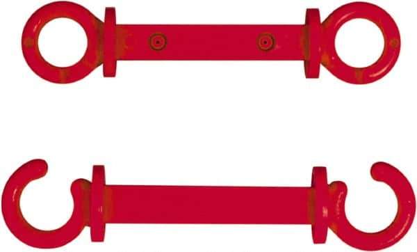 NMC - 2" High x 1/4" Long x 2" Wide Barrier C-Hook - Plastic, Uncoated, Red, Use with Plastic Chain - Apex Tool & Supply
