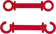 NMC - 2" High x 1/4" Long x 2" Wide Barrier C-Hook - Plastic, Uncoated, Red, Use with Plastic Chain - Apex Tool & Supply