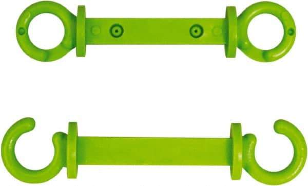 NMC - 2" High x 1/4" Long x 2" Wide Barrier C-Hook - Plastic, Uncoated, Green, Use with Plastic Chain - Apex Tool & Supply