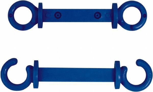 NMC - 2" High x 1/4" Long x 2" Wide Barrier C-Hook - Plastic, Uncoated, Blue, Use with Plastic Chain - Apex Tool & Supply