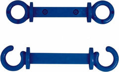 NMC - 2" High x 1/4" Long x 2" Wide Barrier C-Hook - Plastic, Uncoated, Blue, Use with Plastic Chain - Apex Tool & Supply