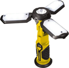 Stanley - Yellow/Black Portable Work Light - 300 Lumens, Rechargeable Battery, 18 LED Lamp - Apex Tool & Supply