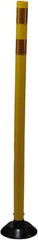 PRO-SAFE - 48" High x 3" Wide Reflective Tubular Surface Mount Delineator - Urethane, 4 Lbs, Yellow - Apex Tool & Supply