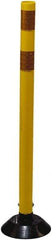 PRO-SAFE - 36" High x 3" Wide Reflective Tubular Surface Mount Delineator - Urethane, 3 Lbs, Yellow - Apex Tool & Supply
