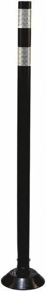 PRO-SAFE - 36" High x 3" Wide Reflective Tubular Surface Mount Delineator - Urethane, 3 Lbs, Black/White - Apex Tool & Supply
