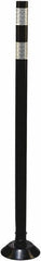 PRO-SAFE - 36" High x 3" Wide Reflective Tubular Surface Mount Delineator - Urethane, 3 Lbs, Black/White - Apex Tool & Supply