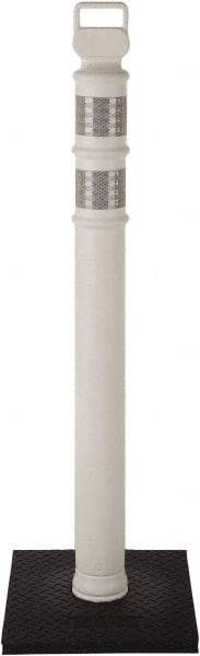 PRO-SAFE - 46" High x 4" Wide Reflective Delineator Post - High Density Polyethylene (HDPE), 3 Lbs, White - Apex Tool & Supply