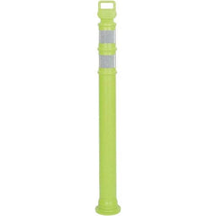 PRO-SAFE - 46" High x 4" Wide Reflective Delineator Post - High Density Polyethylene (HDPE), 3 Lbs, Lime - Apex Tool & Supply