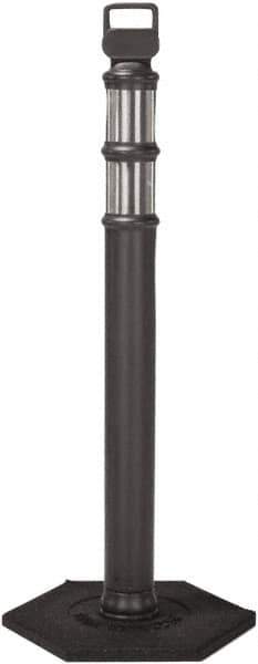 PRO-SAFE - 46" High x 4" Wide Reflective Delineator Post - High Density Polyethylene (HDPE), 3 Lbs, Black - Apex Tool & Supply