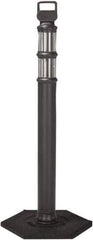 PRO-SAFE - 46" High x 4" Wide Reflective Delineator Post - High Density Polyethylene (HDPE), 3 Lbs, Black - Apex Tool & Supply
