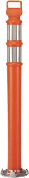 PRO-SAFE - 46" High x 4" Wide Reflective Delineator Post - High Density Polyethylene (HDPE), 5 Lbs, Orange - Apex Tool & Supply
