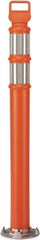 PRO-SAFE - 46" High x 4" Wide Reflective Delineator Post - High Density Polyethylene (HDPE), 5 Lbs, Orange - Apex Tool & Supply
