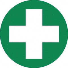 NMC - First Aid Cross Graphic, Hard Hat Label - White on Green, 0.045" Thick, For Certified Operator - Apex Tool & Supply