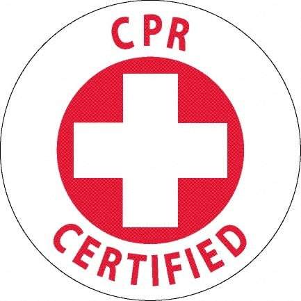 NMC - CPR Certified, Hard Hat Label - Red on White, 0.045" Thick, For Certified Operator - Apex Tool & Supply